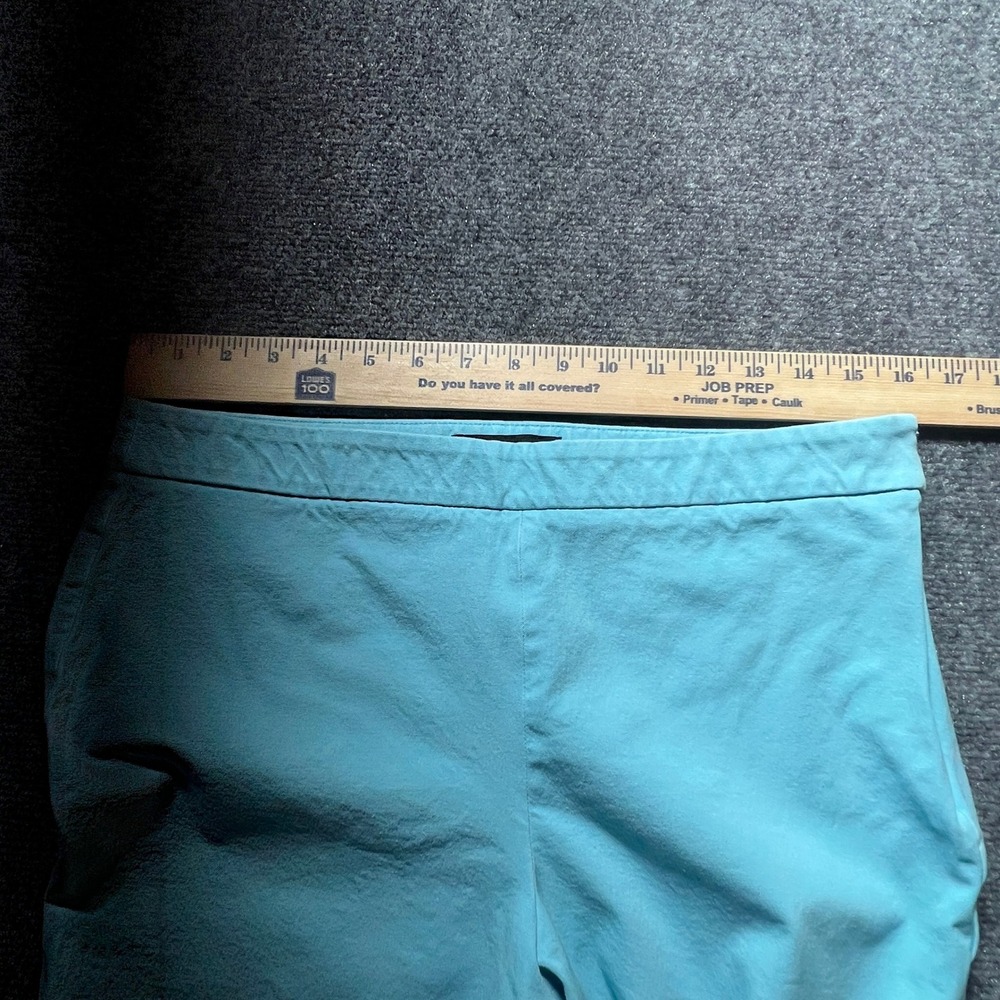 Talbots Chatham Crop Pants Aqua Blue Scallop Hem Cotton Blend Size 10P - Picture 4 of 10